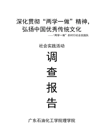 1三下乡调查报告