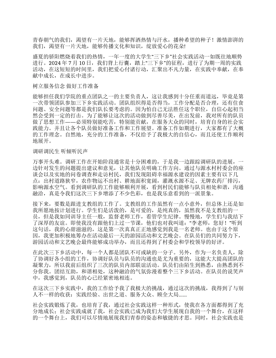 2024三下乡实践体会_第1页