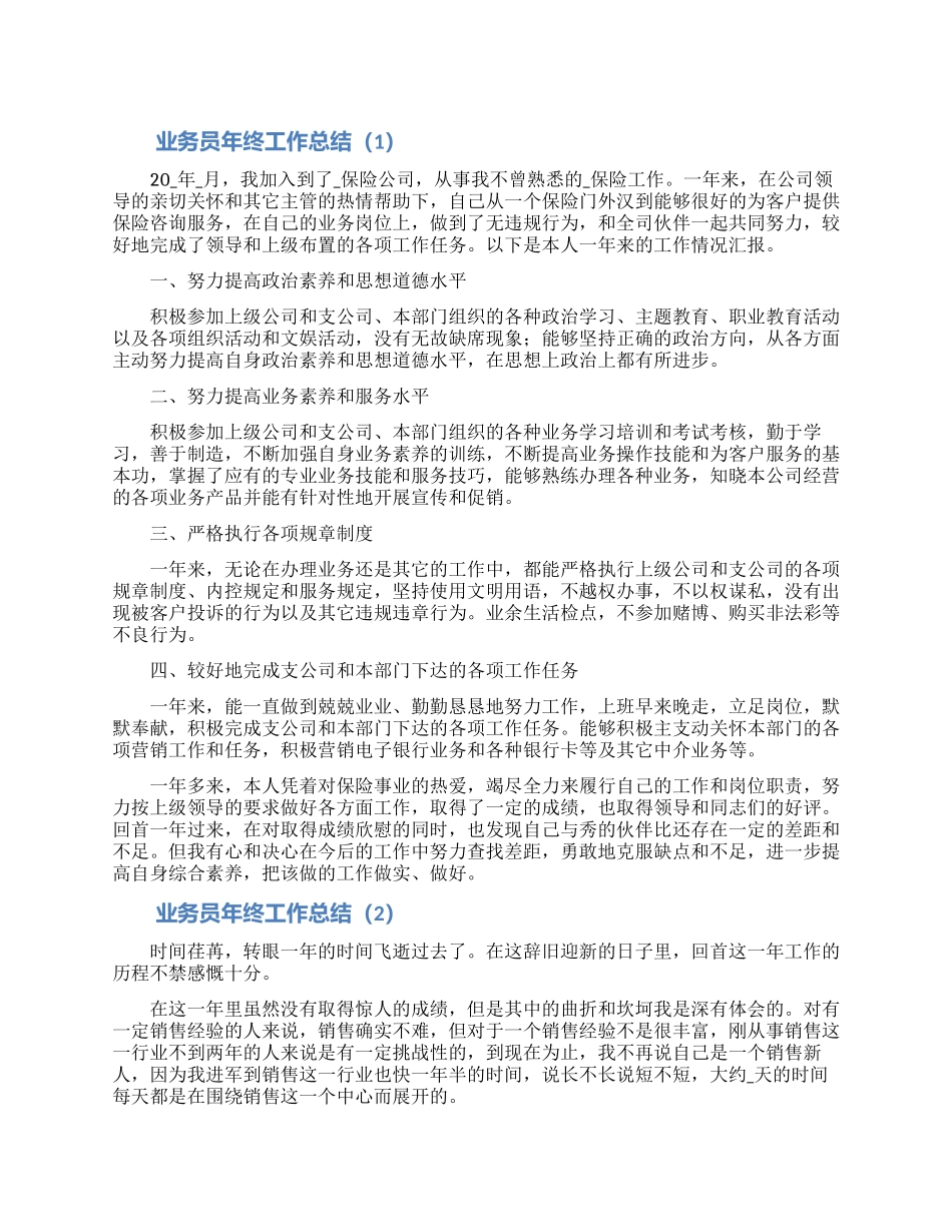 2024业务员年终工作总结精选5篇_第1页