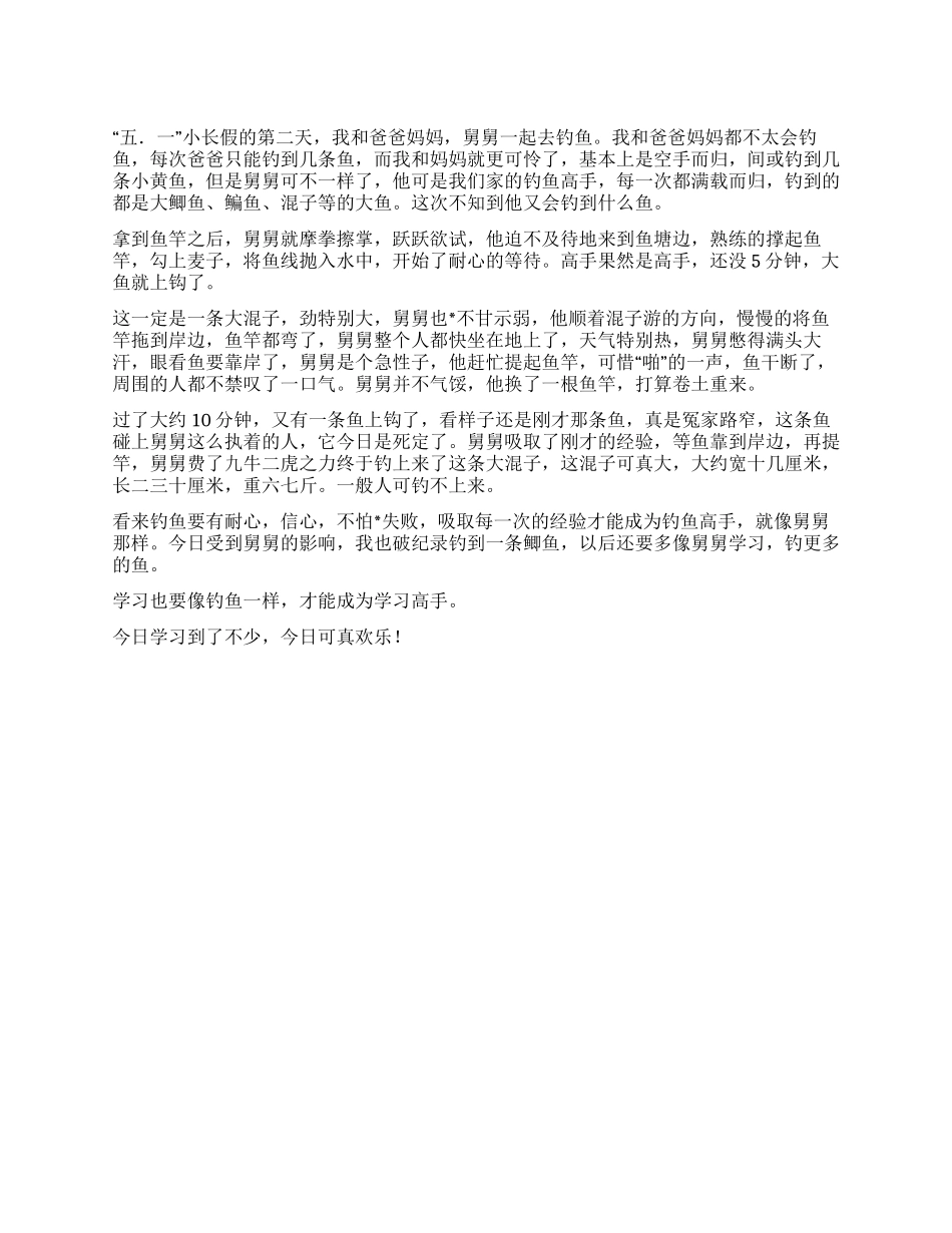 2024中学生快乐五一作文600字_第1页