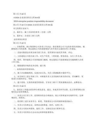 2024企业岗位职责文档