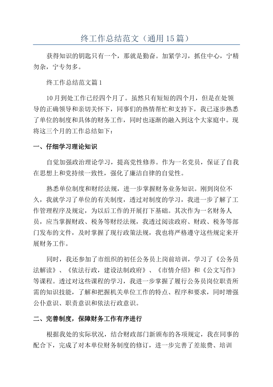 2024会计年终工作总结范文_第1页