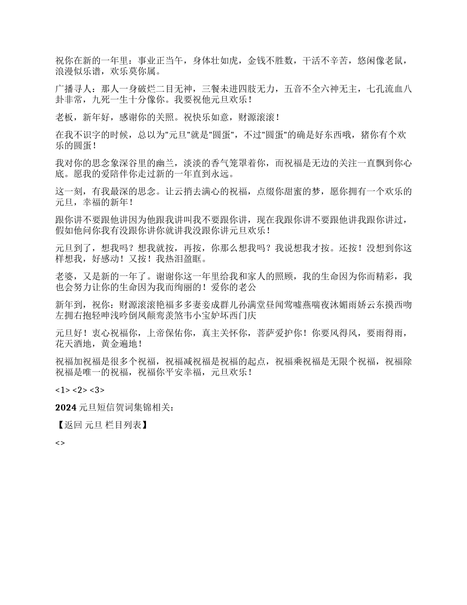 2024元旦短信贺词集锦_第2页