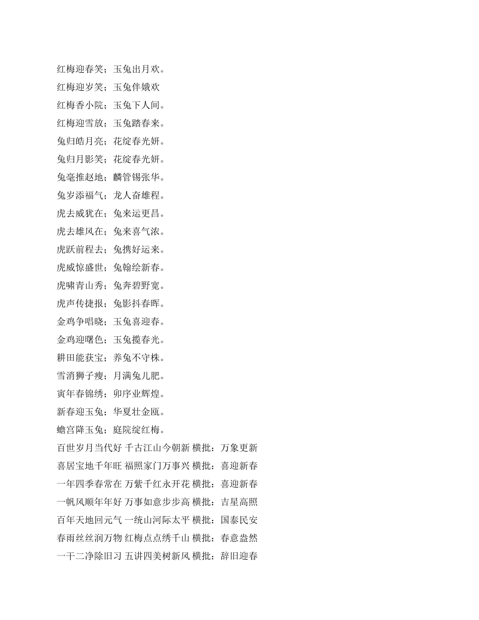 2024兔年新年对联汇总_第1页