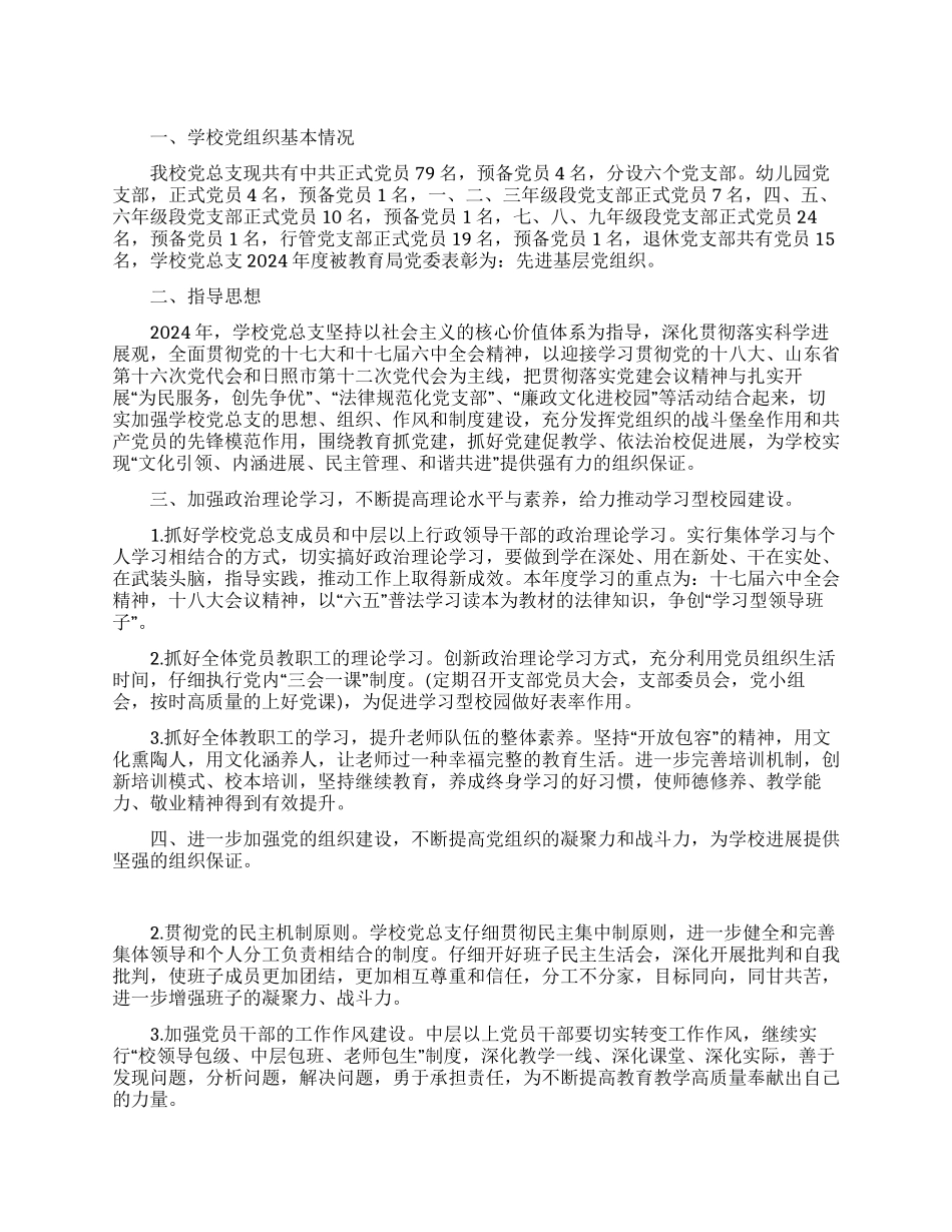 2024党总支工作计划_第1页