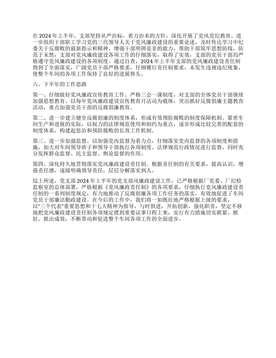 2024党风廉政建设半年自查报告_第3页
