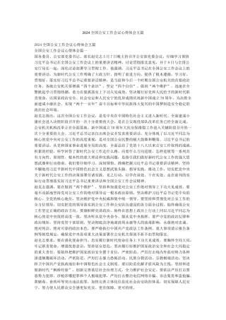 2024全国公安工作会议心得体会五篇