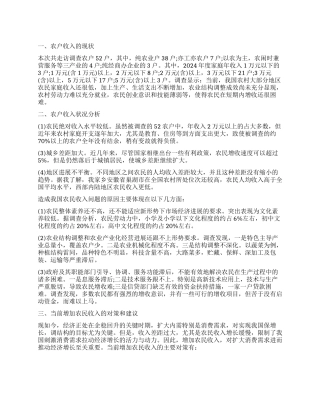 2024关于农村收入调查报告
