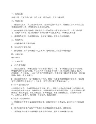 2024关于环保社会实践调查报告