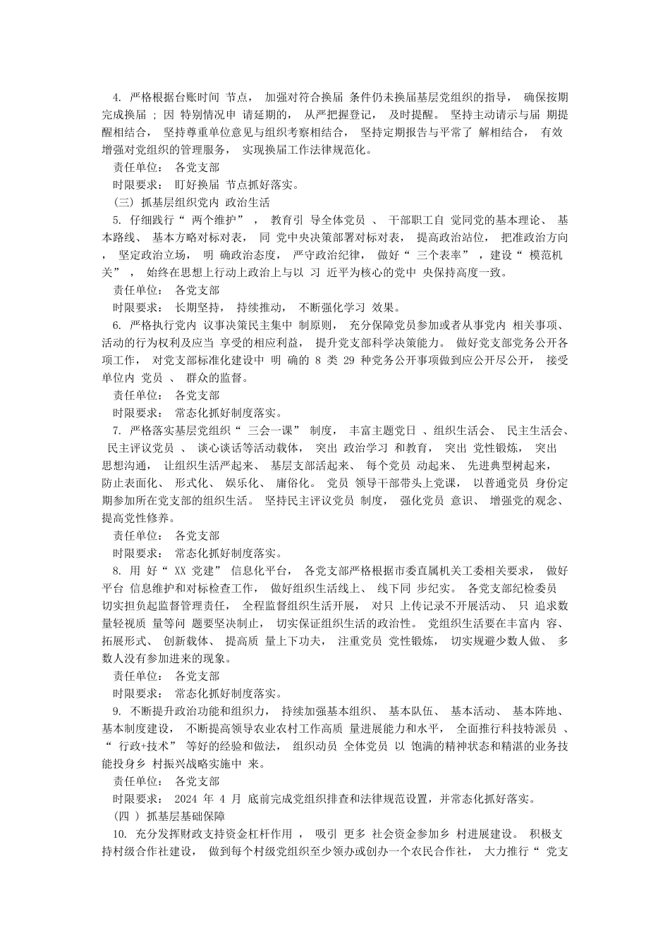 2024加强基层党组织建设“四抓两整治”实施方案_第2页