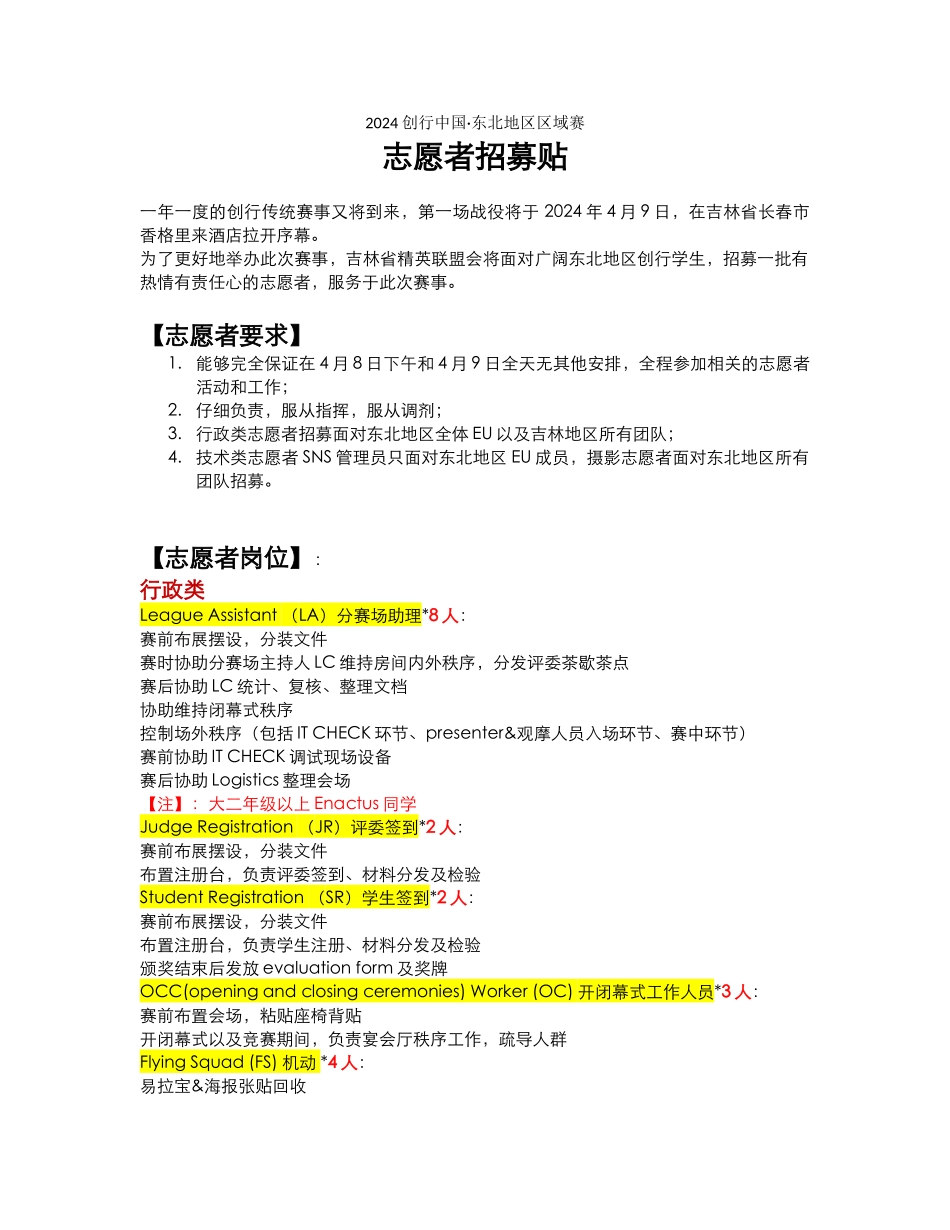 2024区域赛支援者招募贴_第1页