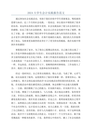2024大学生会计实践报告范文