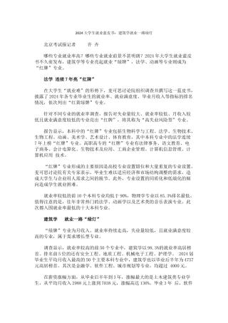 2024大学生就业蓝皮书建筑学就业一路绿灯