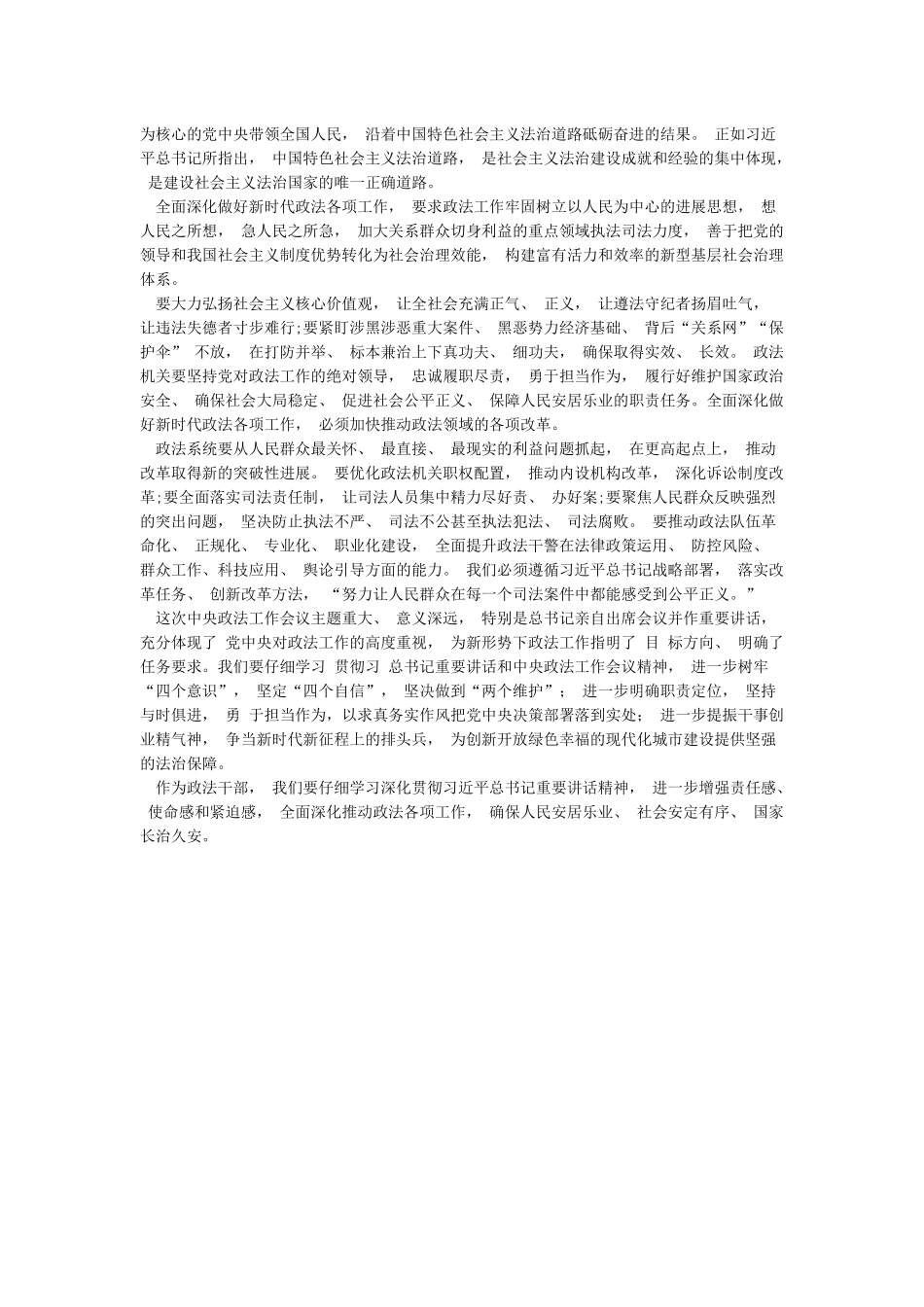 2024学习中央政法工作会议精神心得体会二_第3页