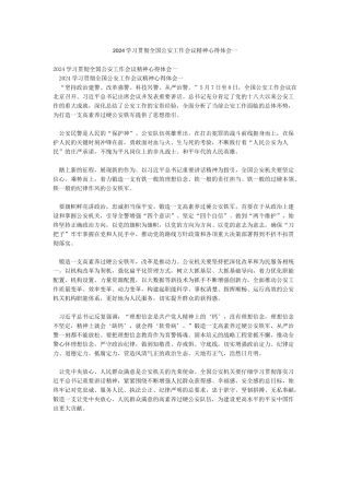 2024学习贯彻全国公安工作会议精神心得体会一