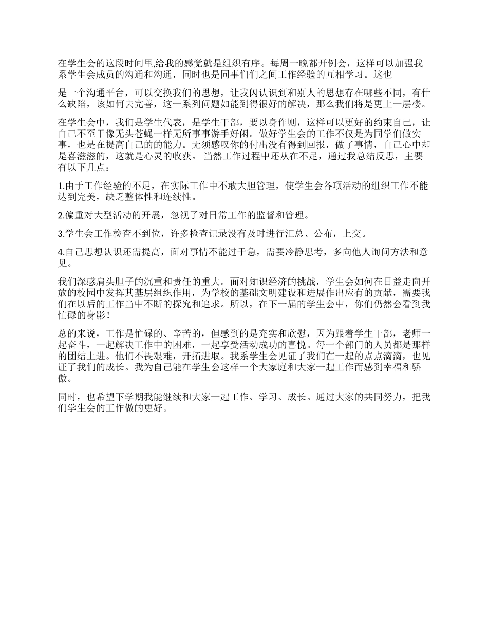 2024学生会副主席个人工作总结_第2页