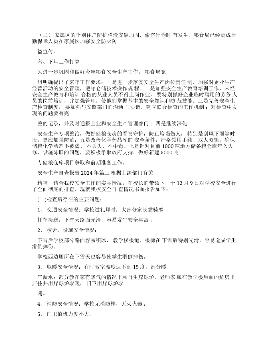 2024安全生产自查报告自查报告_第2页