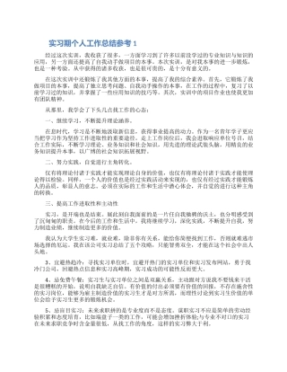 2024实习期个人工作总结参考五篇