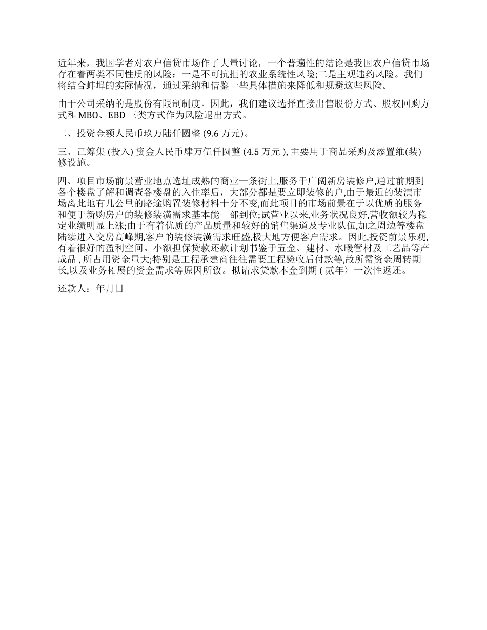 2024小额贷款创业计划书_第3页