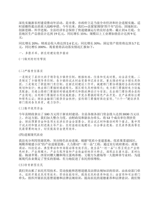 2024市新农村建设工作汇报