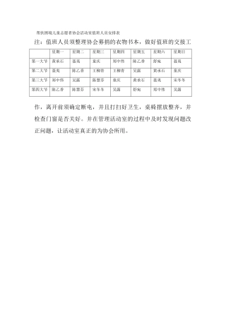 2024帮扶困境儿童志愿者协会活动室值班人员安排表-2