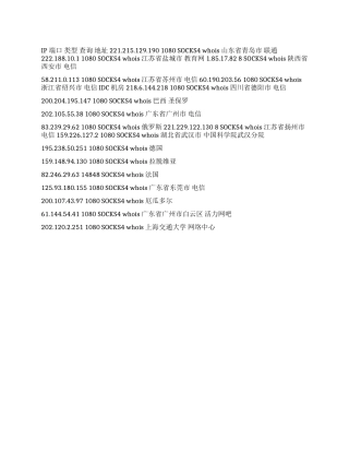 2024年2月23日最新免费SOCKS4代理列表