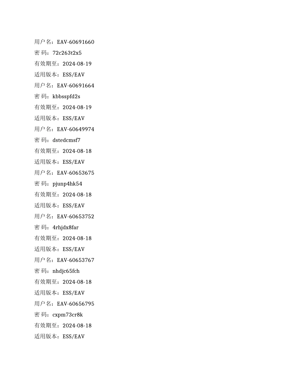 2024年2月23日最新NOD32用户名及密码_第1页