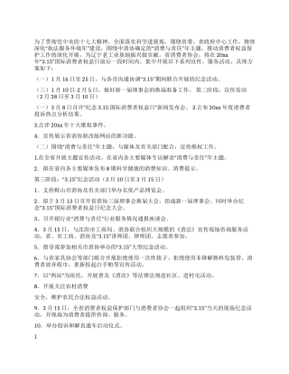 2024年315消费者权益日活动方案