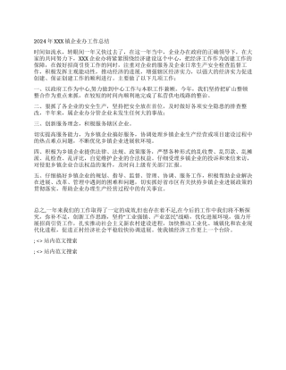 2024年XXX镇企业办工作总结