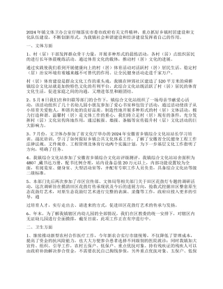 2024年XX镇文卫体年终工作总结