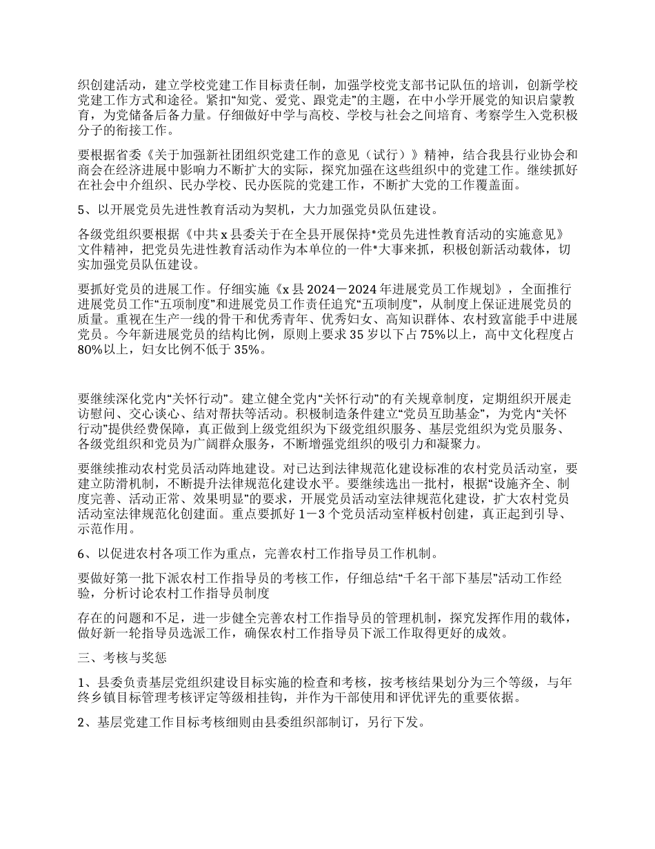 2024年X县基层党建工作目标责任书_第3页