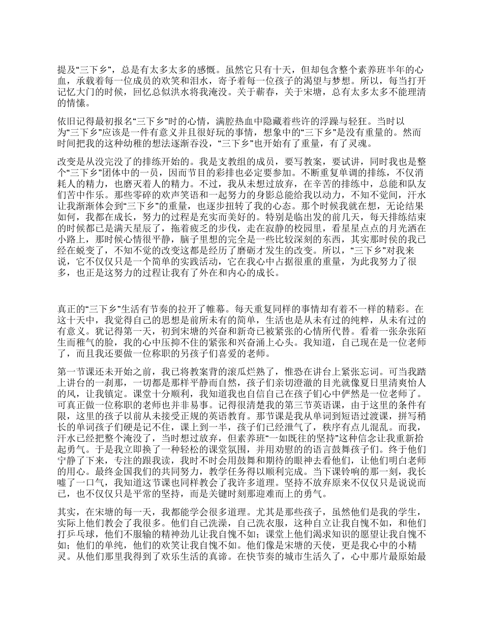 2024年三下乡实践活动个人总结_第1页