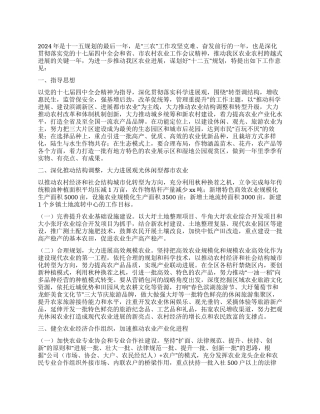 2024年三农工作计划