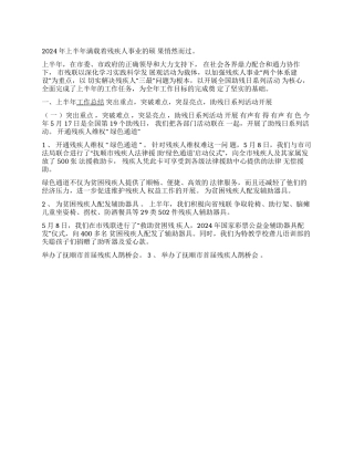 2024年上半年市残联系统工作总结