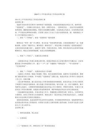 2024年上半年意识形态工作的总结和汇报