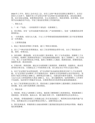 2024年上半年扶贫帮困工作总结