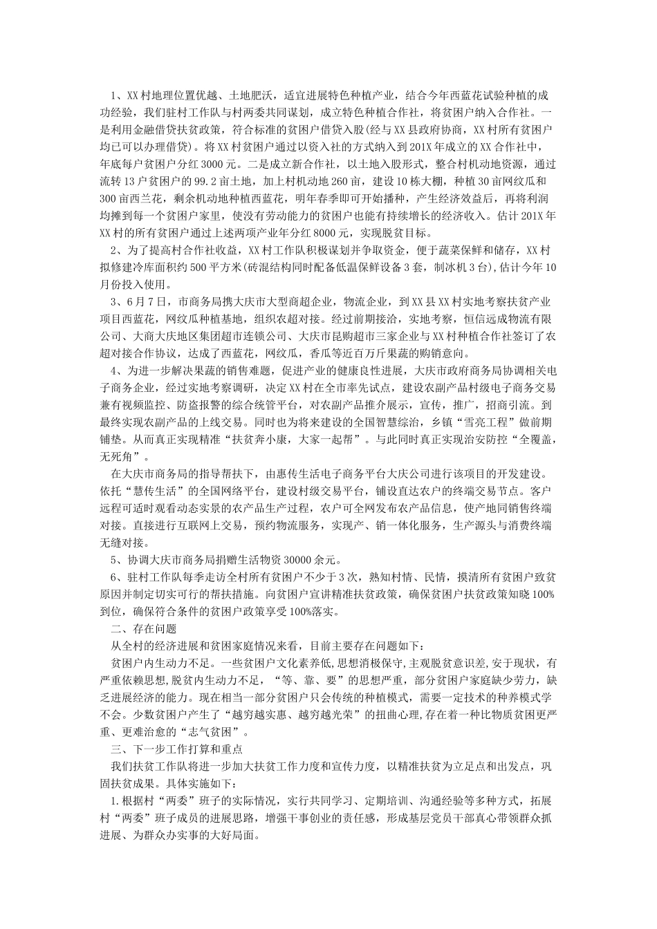 2024年上半年驻村子工作队扶贫工作总结_第2页