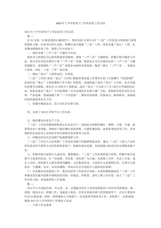 2024年上半年驻村子工作队扶贫工作总结