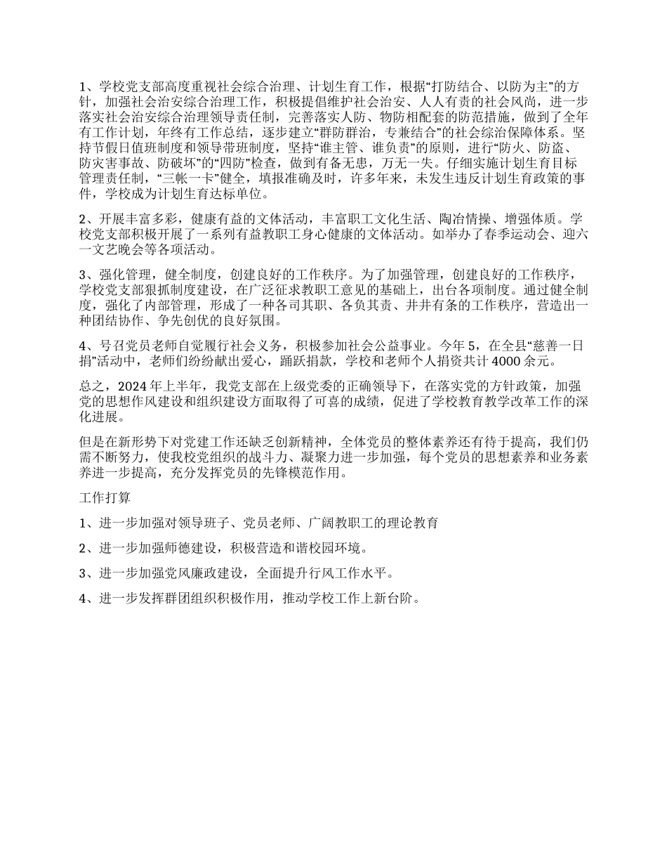 2024年下半年学校党建工作总结_第2页