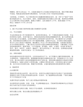 2024年下半年工作计划(精品)