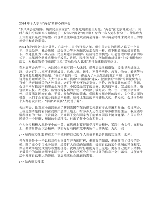 2024年个人学习“两会精神心得体会