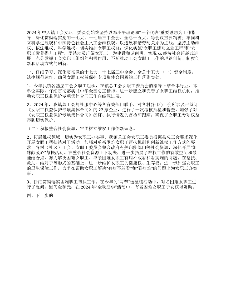 2024年中天镇工会女职工总结_第1页