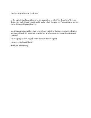 2024年中学生迎亚运英文演讲稿