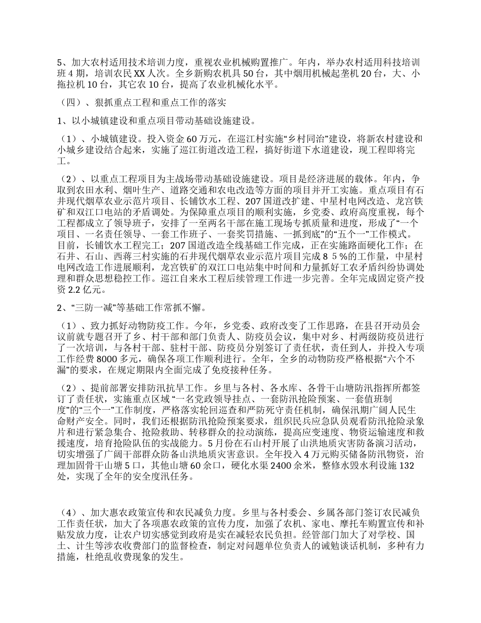 2024年乡政府工作总结和2024年工作计划_第3页