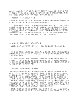 2024年乡镇党政办工作总结