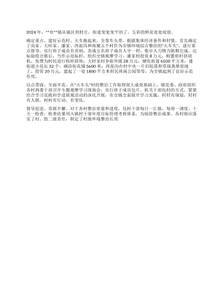 2024年乡镇环境综合整治工作情况总结