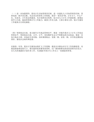 2024年乡镇计生工作实施计划