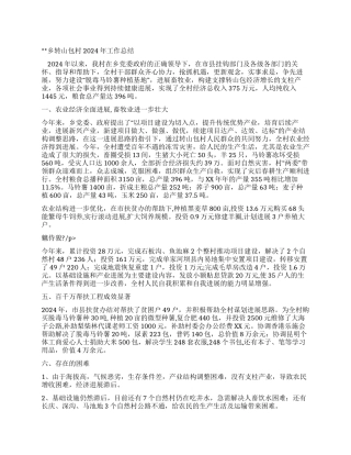 2024年乡镇转山包村工作总结