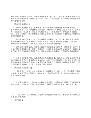 2024年人口普查户口整顿总结报告