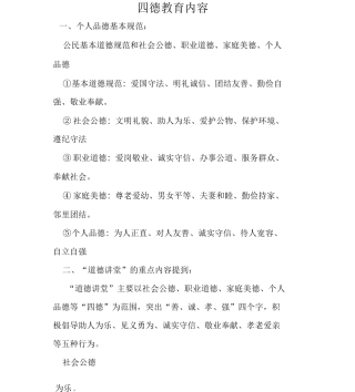 四德教育内容+核心价值观